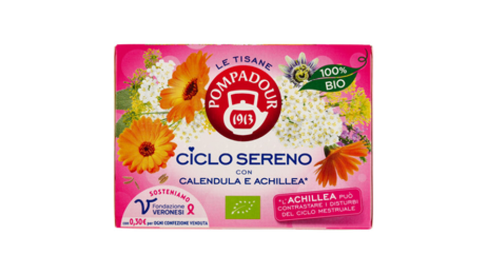 Pompadour Le Tisane Ciclo Sereno con Calendula e Achillea* 16 x 2 g