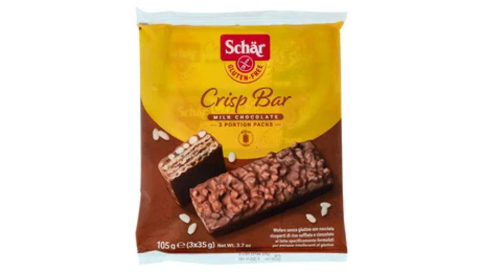 Schär Gluten-free Crisp Bar Milk Chocolate 3 x 35 g