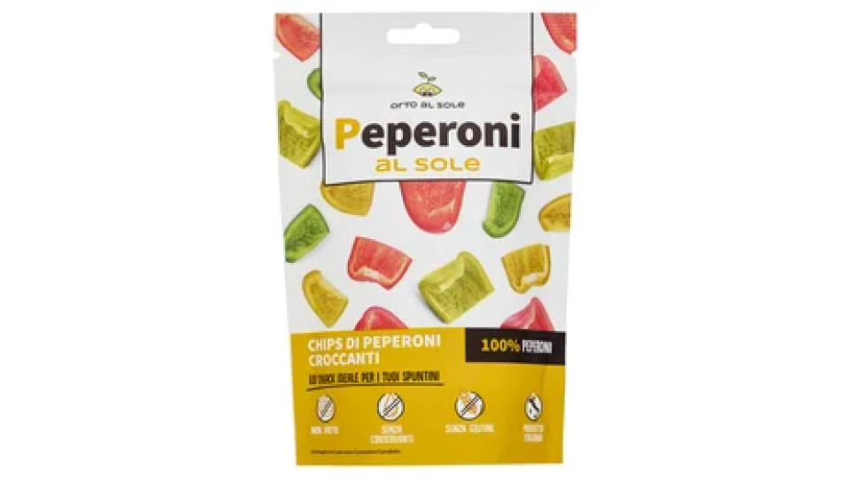 Orto al Sole Peperoni al sole Chips di Peperoni Croccanti 10 g