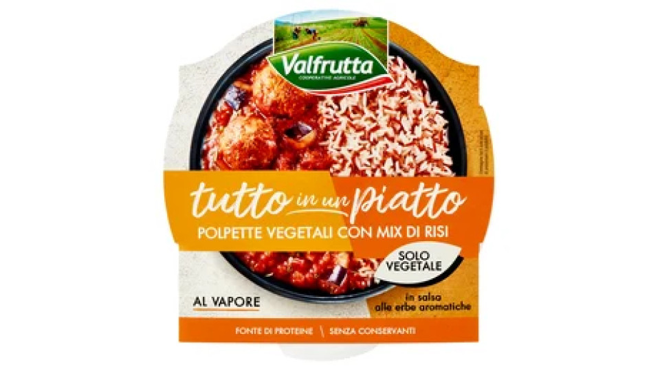 Valfrutta tutto in un piatto Polpette Vegetali con Mix di Risi in salsa alle erbe aromatiche 280 g