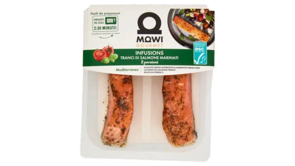 Mowi Gourmet Infusions Tranci di Salmone Marinati Mediterraneo 2 x 110 g