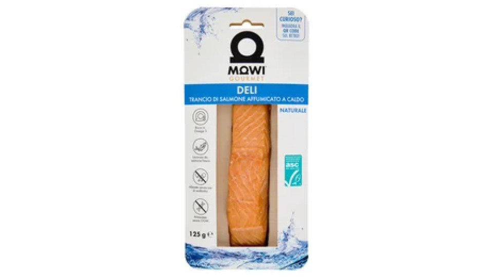 Mowi Gourmet Deli Trancio di Salmone Affumicato a Caldo Naturale 125 g