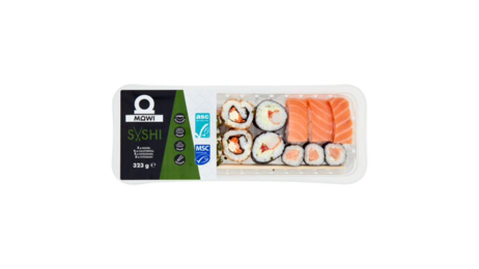 Mowi Sushi 3 x Nigiri, 4 x California, 3 x Hosomaki, 2 x Futomaki 323 g