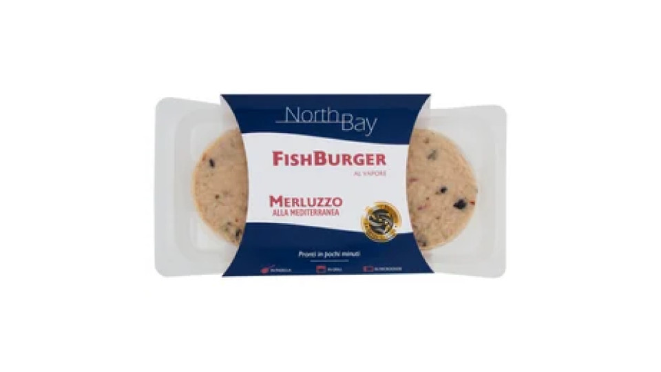 North Bay FishBurger al Vapore Merluzzo alla Mediterranea 160 g