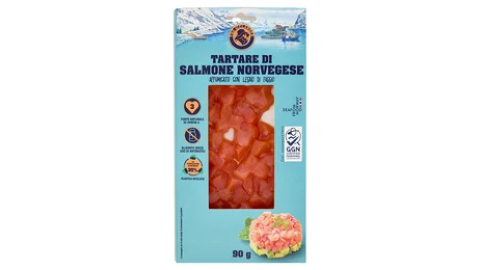 The Icelander Tartare di Salmone Norvegese affumicato con Legno di Faggio 90 g