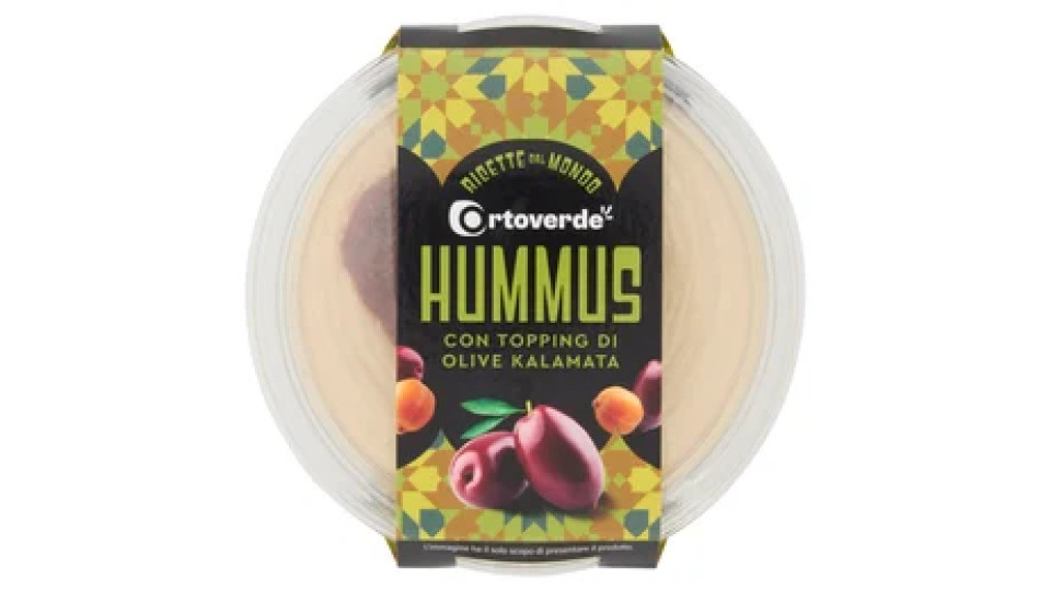 Ortoverde Ricette dal Mondo Hummus con Topping di Olive Kalamata 175 g