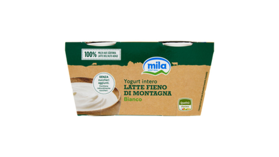 mila Yogurt intero Latte Fieno di Montagna Bianco 2 x 115 g