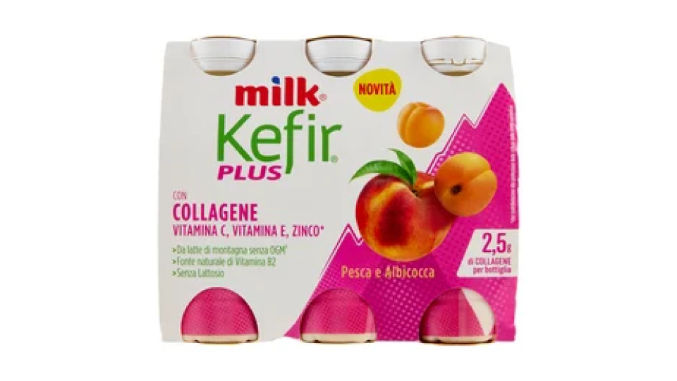 Milk Kefir Plus con Collagene Pesca e Albicocca 6 x 100 g