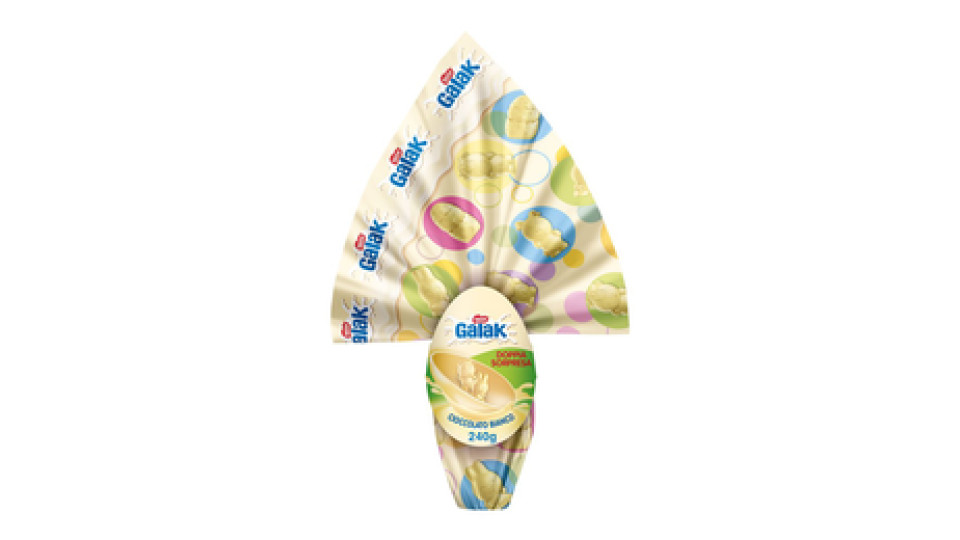 Uovo di Pasqua Cioccolato Bianco con Sorpresa e 2 Cioccolatini 240g