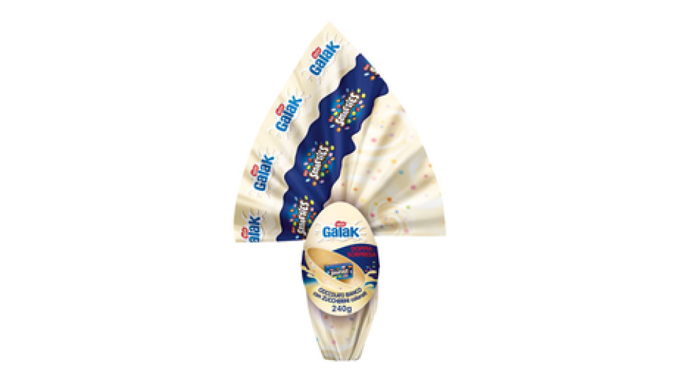 Uovo di Pasqua Cioccolato Bianco con Sorpresa e Mini SMARTIES 240g
