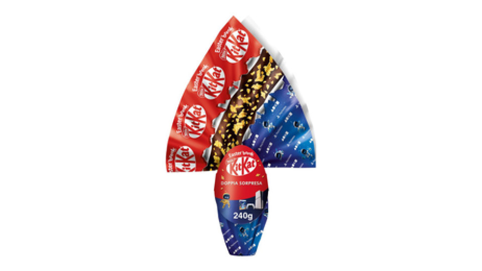 Uovo di Pasqua Cioccolato al Latte con Wafer, Sorpresa e 1 KitKat Bunny 240g