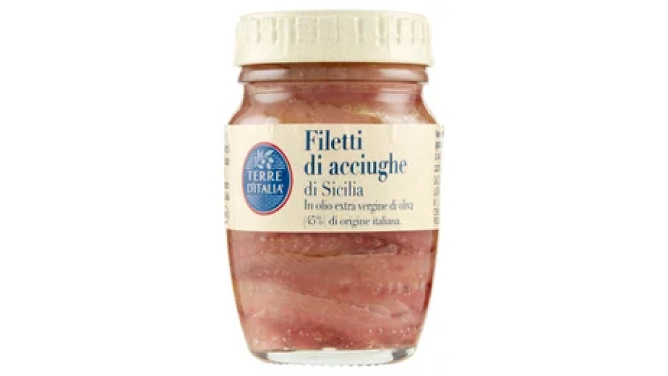 Terre d'Italia Filetti di acciughe di Sicilia in olio extra vergine di oliva 90 g
