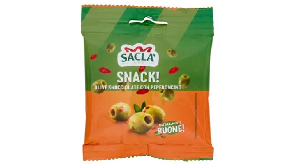 Saclà Snack! Olive Snocciolate con Peperoncino 30 g