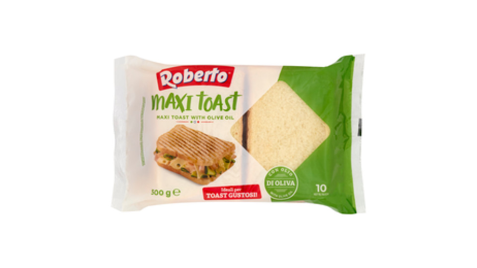 Roberto maxi toast con Olio di Oliva 10 Fette 500 g