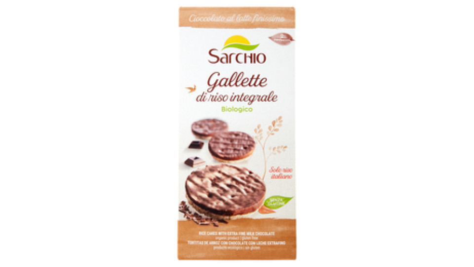 Sarchio Gallette di riso integrale Cioccolato al latte finissimo 100 g