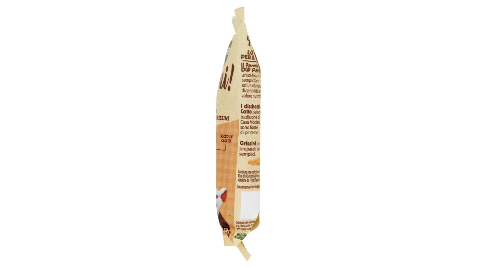Parmareggio Snack & Vai! Pranzetto Parmigiano Reggiano DOP, Dischetti Prosciutto Cotto, Grissini 62g