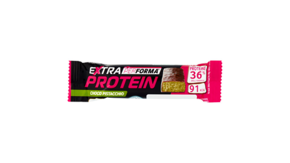 Performa Extra Protein Choco Pistacchio, barretta proteica, 91 kcal per barretta monoporzione da 27g