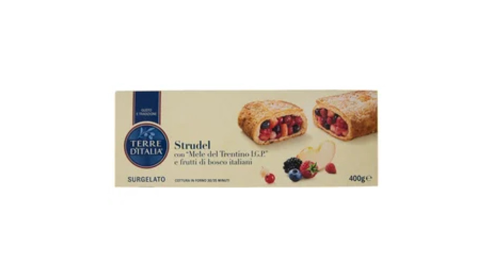 Terre d'Italia Strudel con "Mele del Trentino I.G.P." e frutti di bosco italiani Surgelato 400 g