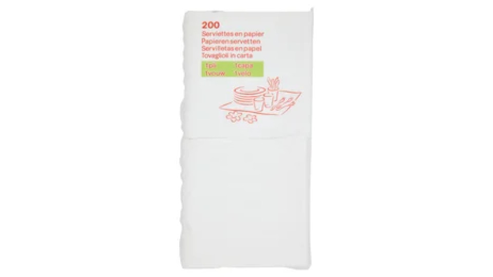 200 Tovaglioli in carta 1 velo