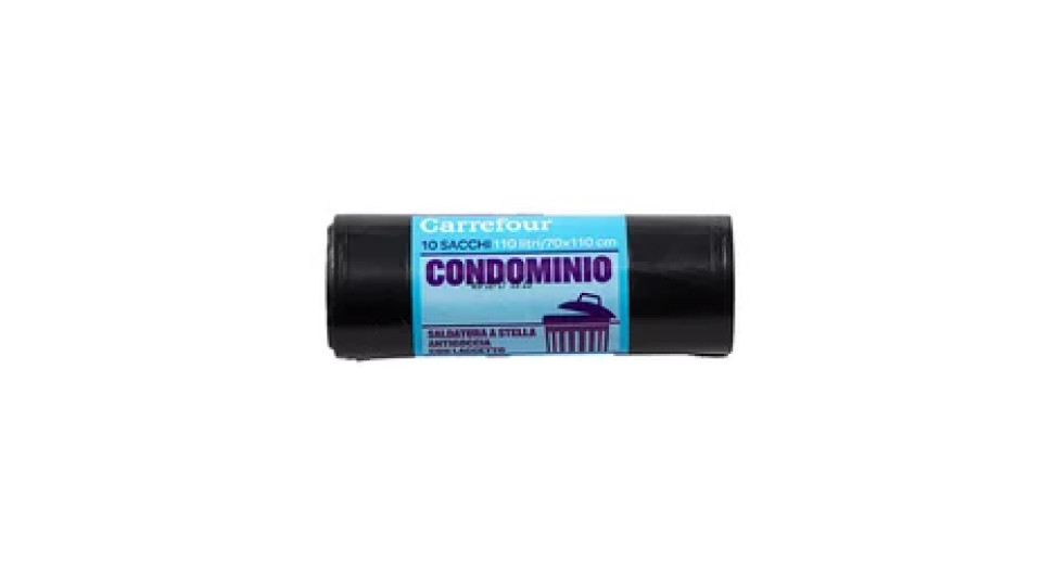 10 Sacchi neri per rifiuti con laccetto 70x110