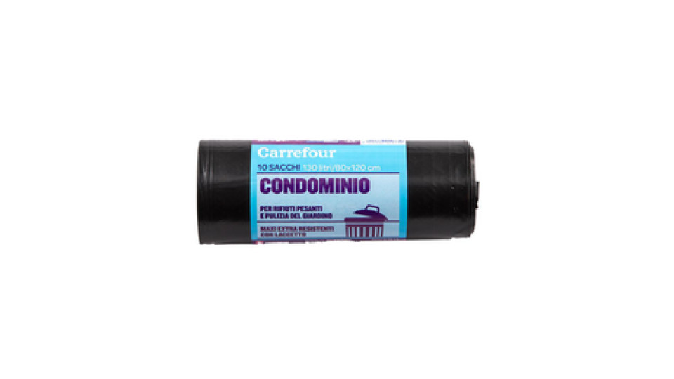 10 Sacchi neri da giardino con laccetto 80x120 per rifiuti pesanti