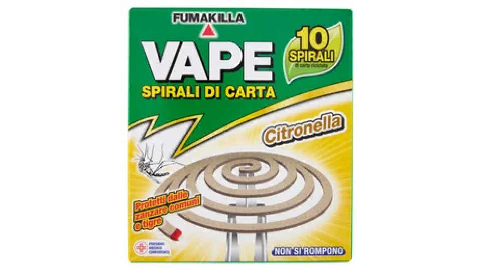 VAPE Spirali di Carta Citronella 10 pz