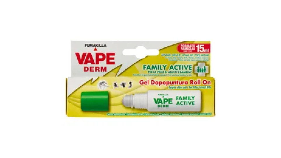 VAPE Derm Family Active Gel Dopopuntura Roll On 15 ml