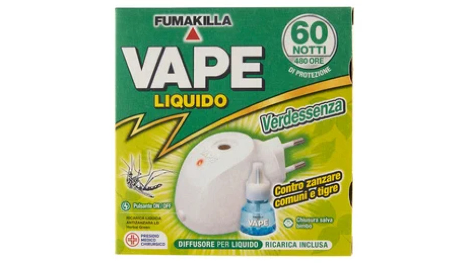 VAPE Elettroemanatore Liquido Verdessenza + Ricarica 30 ml