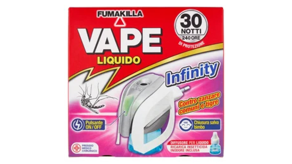 Vape Liquido Infinity Diffusore per Liquido Ricarica Insetticida Inodore Inclusa 15 ml