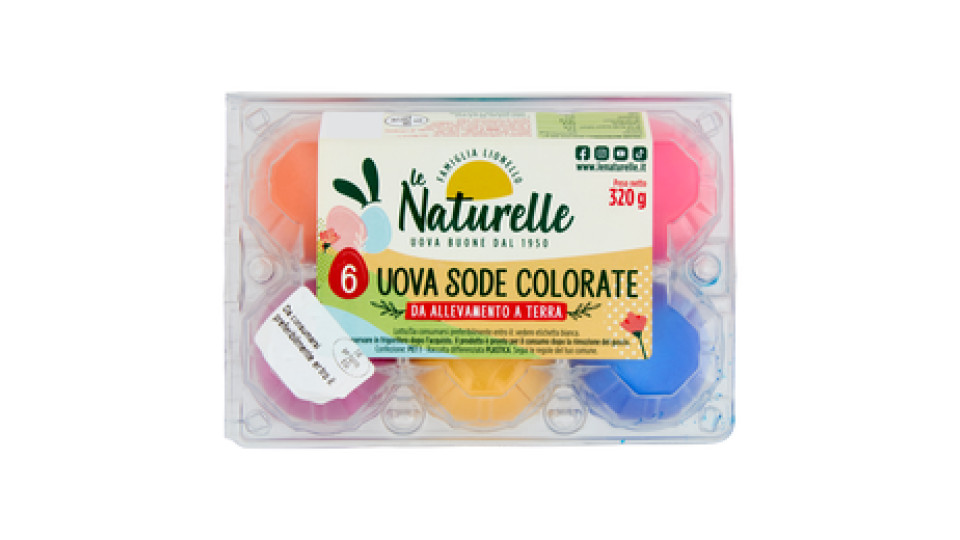 le Naturelle 6 Uova Sode Colorate da Allevamento a Terra 320 g
