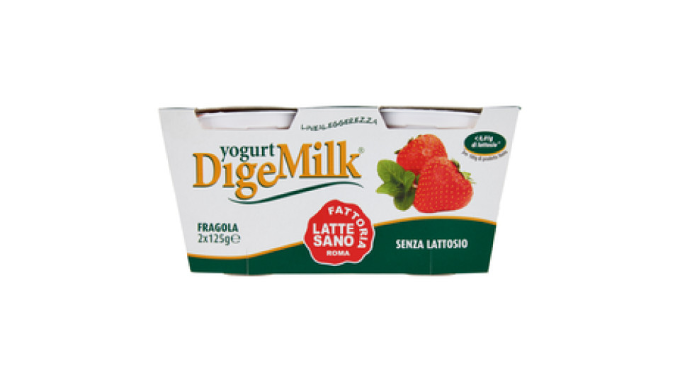 Fattoria Latte Sano Linealeggerezza yogurt DigeMilk Fragola Senza Lattosio 2 x 125 g
