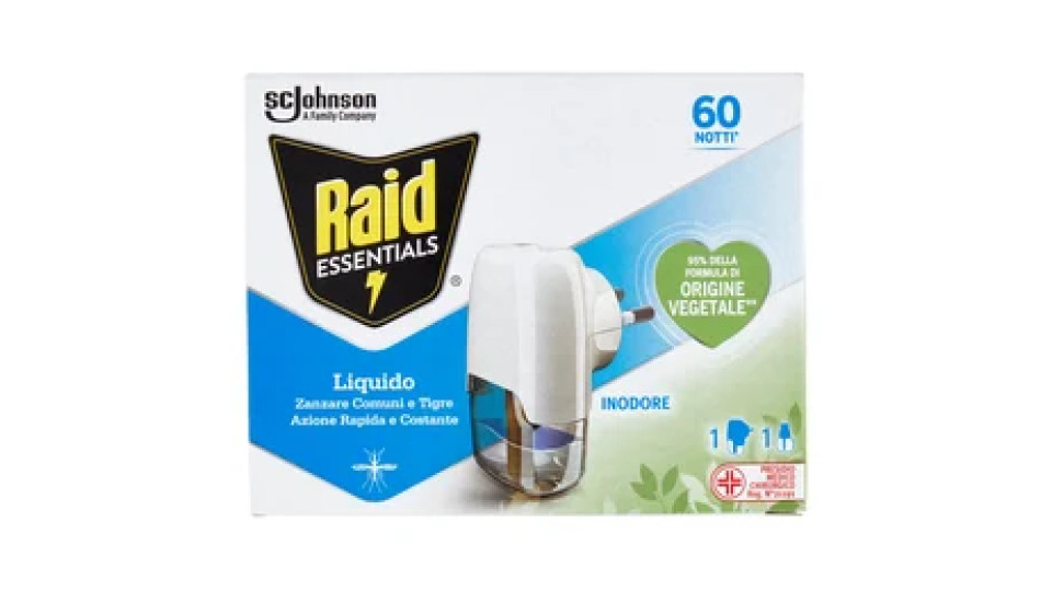Raid Essentials Liquido Base 60 notti 36 ml