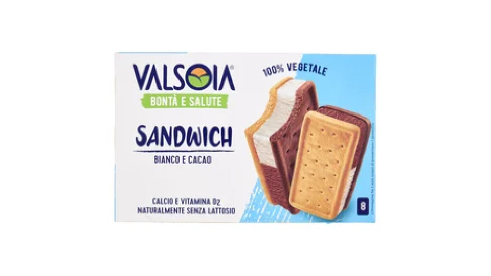 Valsoia Bontà e Salute Sandwich Bianco e Cacao 8 x 40 g