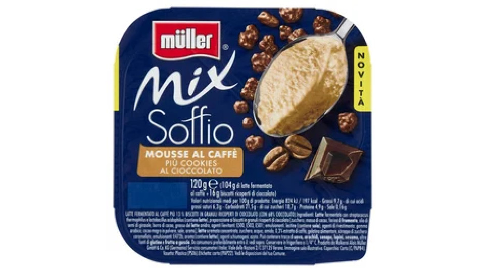 müller Mix Soffio Mousse al Caffè Più Cookies al Cioccolato 120 g