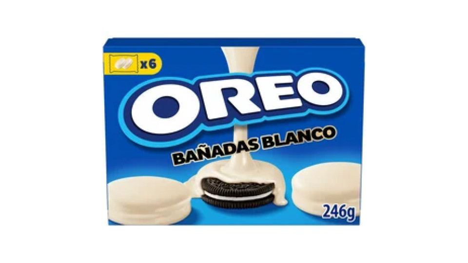 OREO Banadas Bianco Biscotti con copertura al Gusto di Cioccolato Bianco 246g - 6 monoporzioni da 41g
