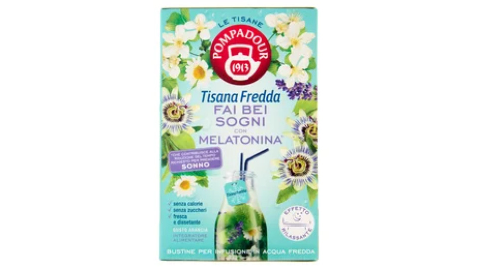 Pompadour Le Tisane Tisana Fredda Fai Bei Sogni con Melatonina* 18 x 2,5 g
