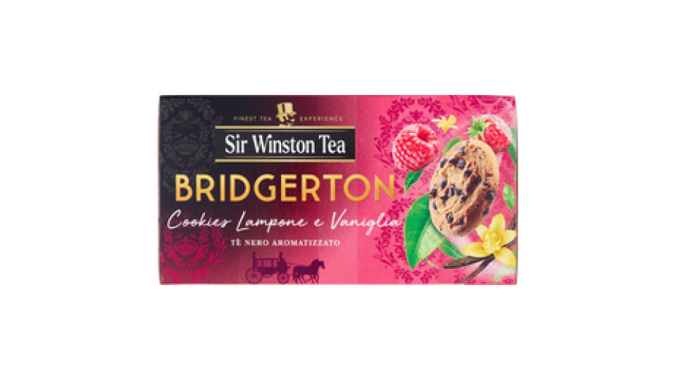 Sir Winston Tea Bridgerton Cookies Lampone e Vaniglia Tè Nero Aromatizzato 20 x 1,75 g