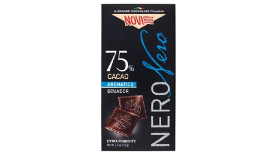 Novi NeroNero 75% Cacao Aromatico Ecuador Extra Fondente 75 g