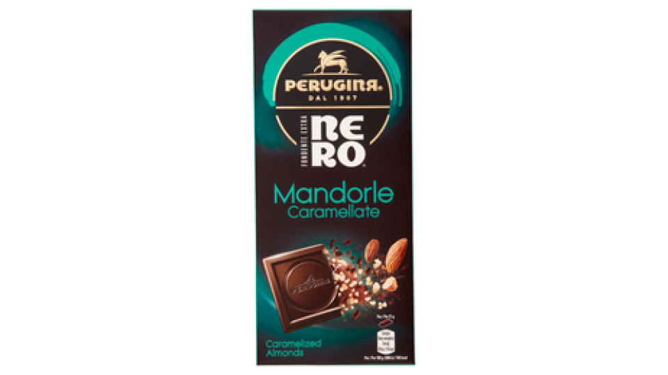 PERUGINA NERO Fondente Extra Mandorle Caramellate Tavoletta Cioccolato Fondente 85g