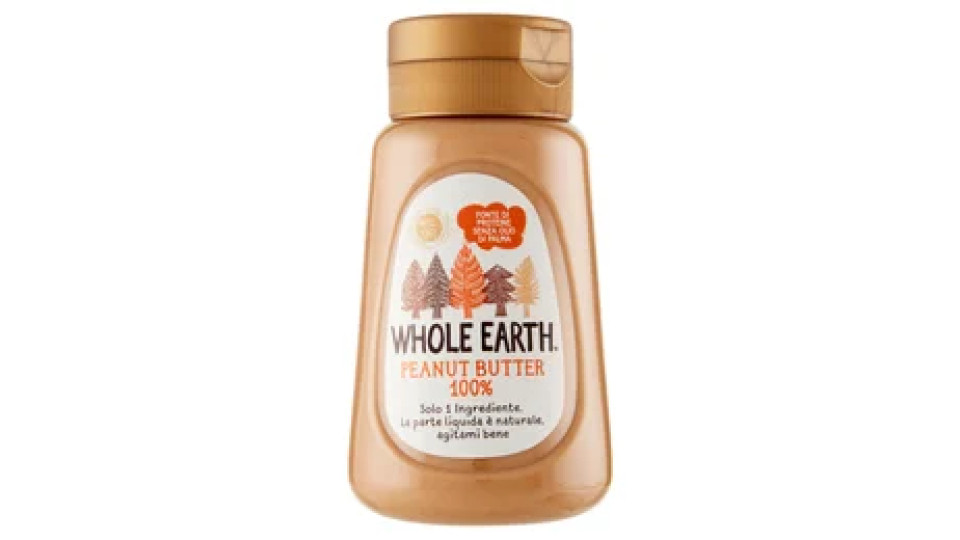 WHOLE EARTH Burro di Arachidi Cremoso, Crema Spalmabile Senza Glutine, Vegan, Bottiglia Squeeze 320g