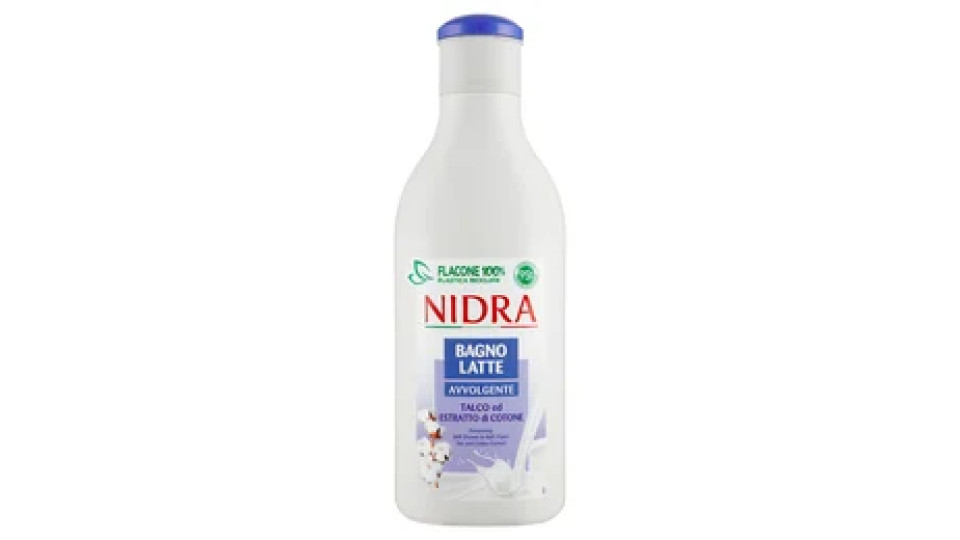 Nidra Bagno Latte Avvolgente Talco ed Estratto di Cotone 750 mL