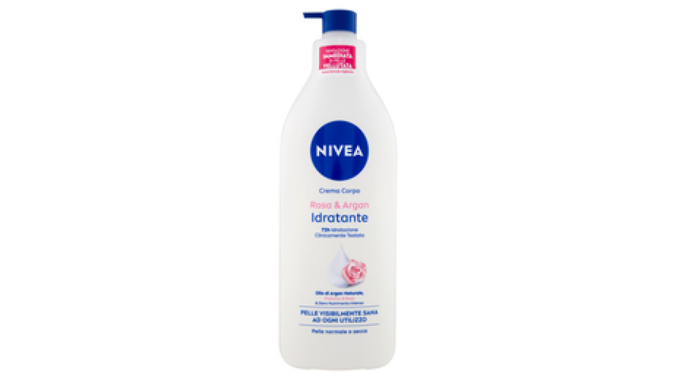 Nivea Crema Corpo Rosa & Argan Idratante Pelle normale o secca 500 ml