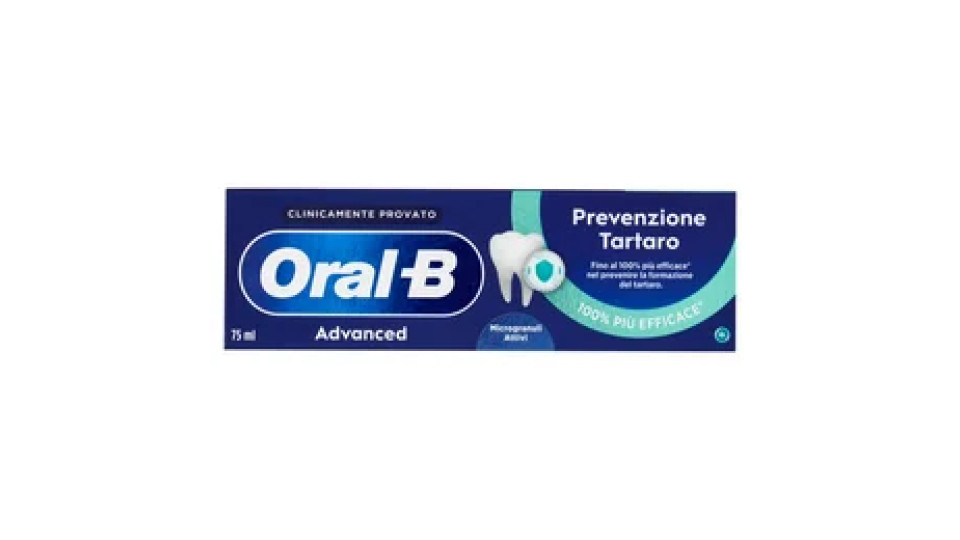 Oral-B Advanced Dentifricio Prevenzione Tartaro Microgranuli Attivi 75 ml