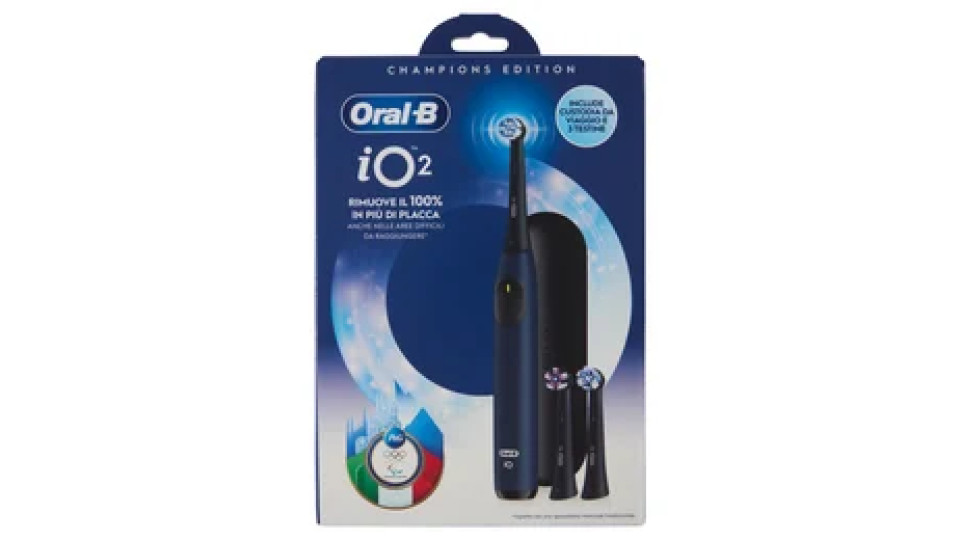 Oral-B iO 2 Champion Edition Spazzolino Elettrico Denti Ricaricabile Ocean Blue