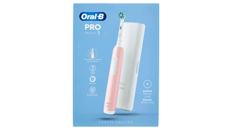 Oral-B Spazzolino Elettrico Denti Ricaricabile Pro Series 1 Pink Travel Edition