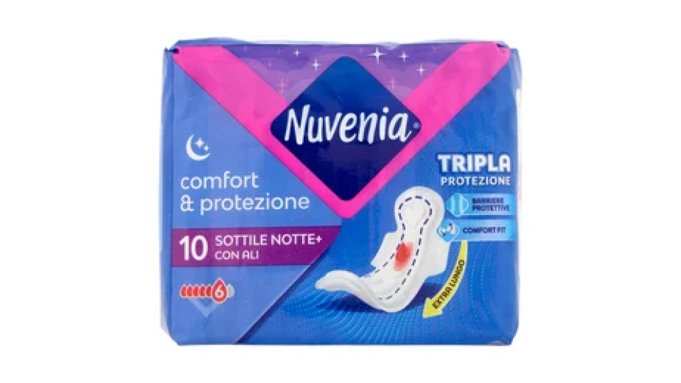 Nuvenia comfort & protezione Sottile Night+ con Ali 10 pz