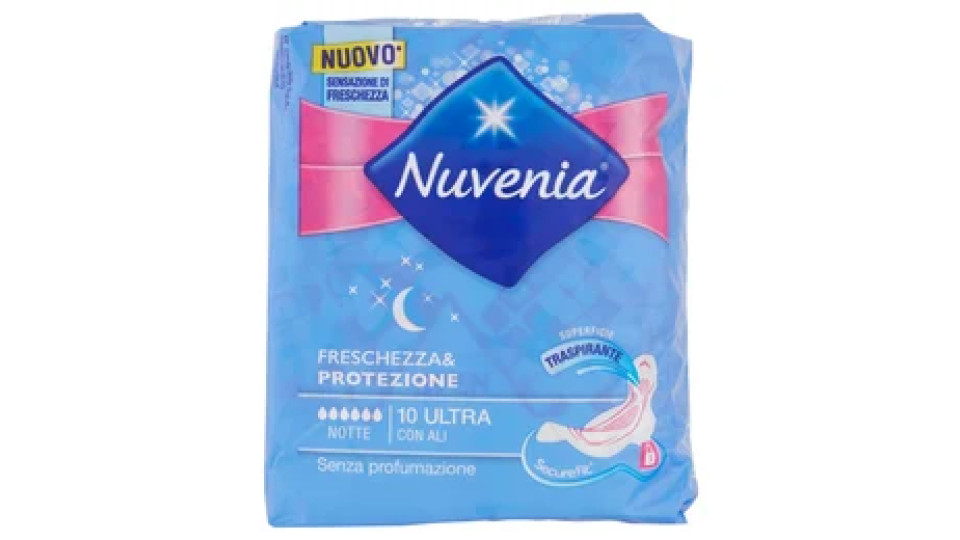 Nuvenia Freschezza & Protezione Notte Ultra con Ali 10 pz