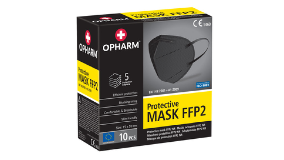 Opharm 10 mascherine FFP2 Nere