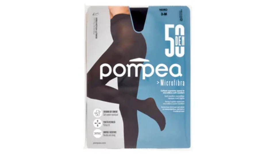 pompea Microfibra Collant coprente opaco in microfibra soft comfort 50 Den 3-M Nero
