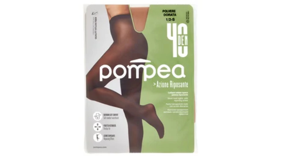 pompea Azione Riposante Collant velato opaco azione riposante 40 Den 1/2-S Polvere Dorata